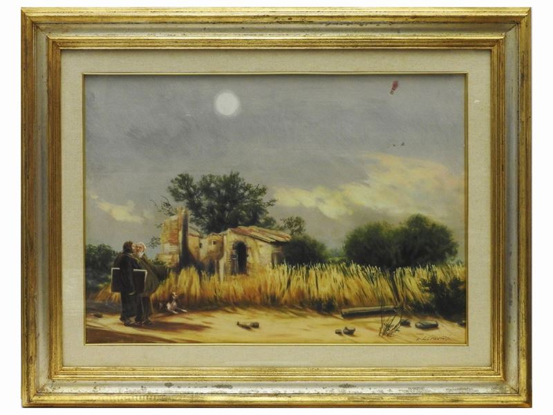Silvestro Pistolesi - Paesaggio con Frati