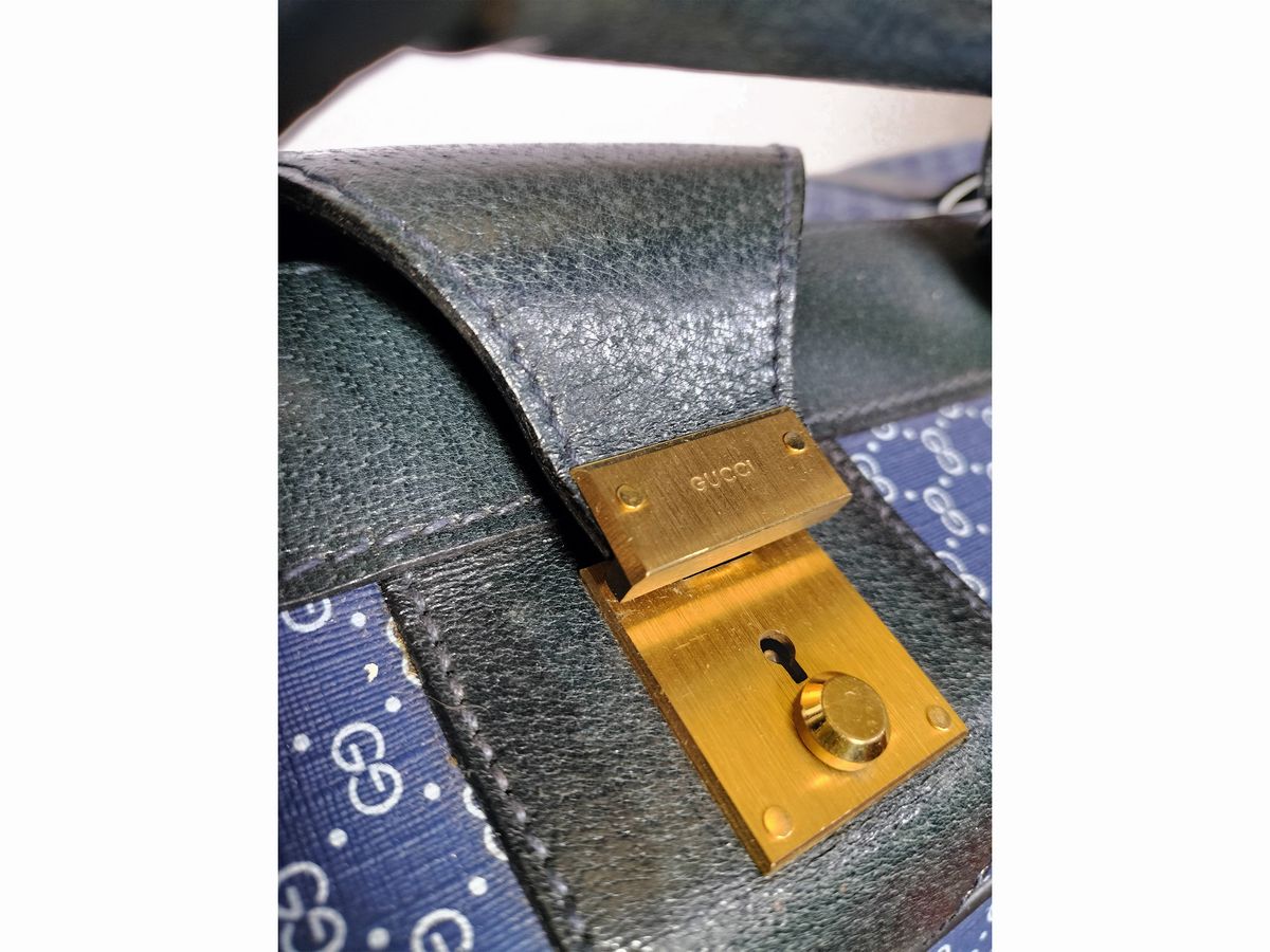 Gucci, Valigia Morbida in Tela Monogram Blu Gg Impermeabilizzata