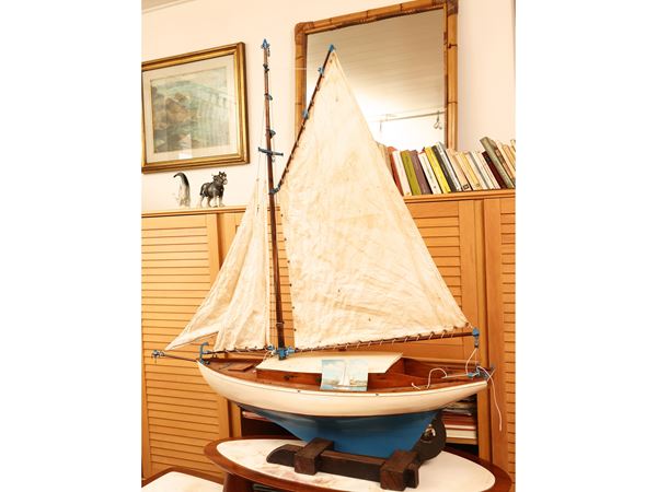 Wooden model of a sailing ship