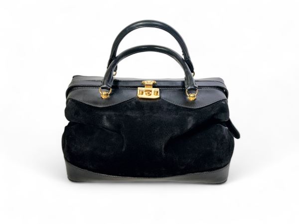 Gucci, black suede beauty Doctor bag
