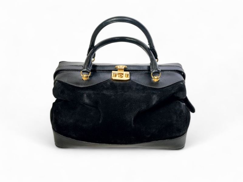 Gucci, Doctor Bag Beauty Nera in Pelle Scamosciata