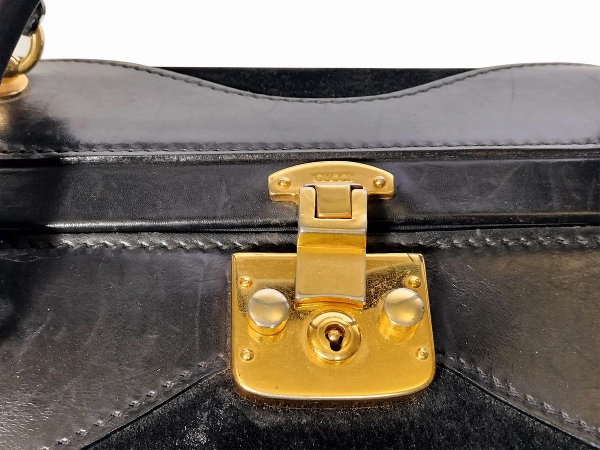 Gucci, Doctor Bag Beauty Nera in Pelle Scamosciata