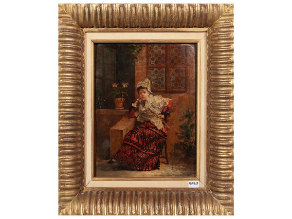 Scuola spagnola - Portrait of a sitting woman