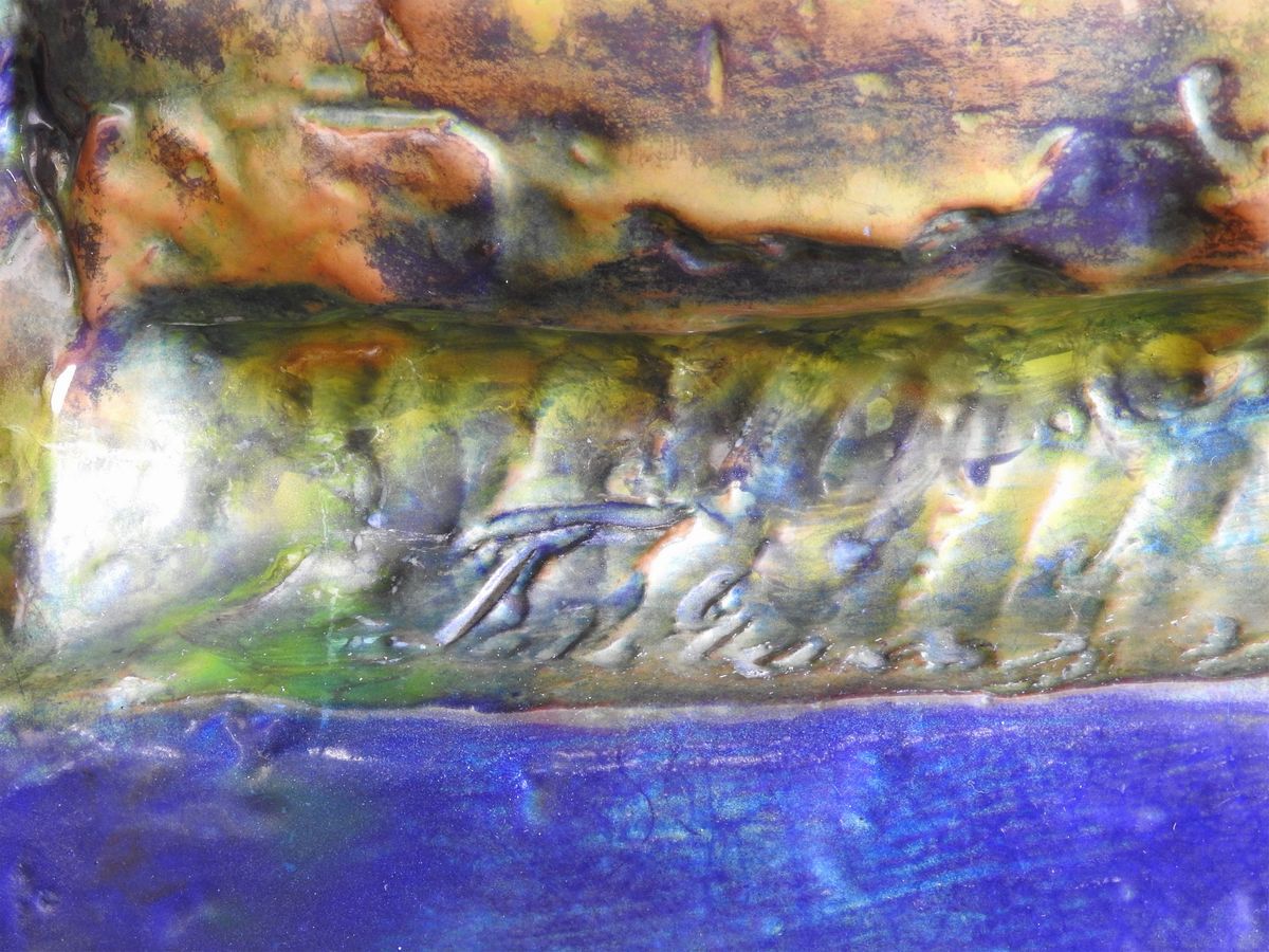 Grande Gruppo in Ceramica Smaltata a Lustro nei Toni del Verde, Zsolnay