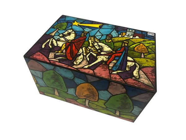 Tin nativity scene box