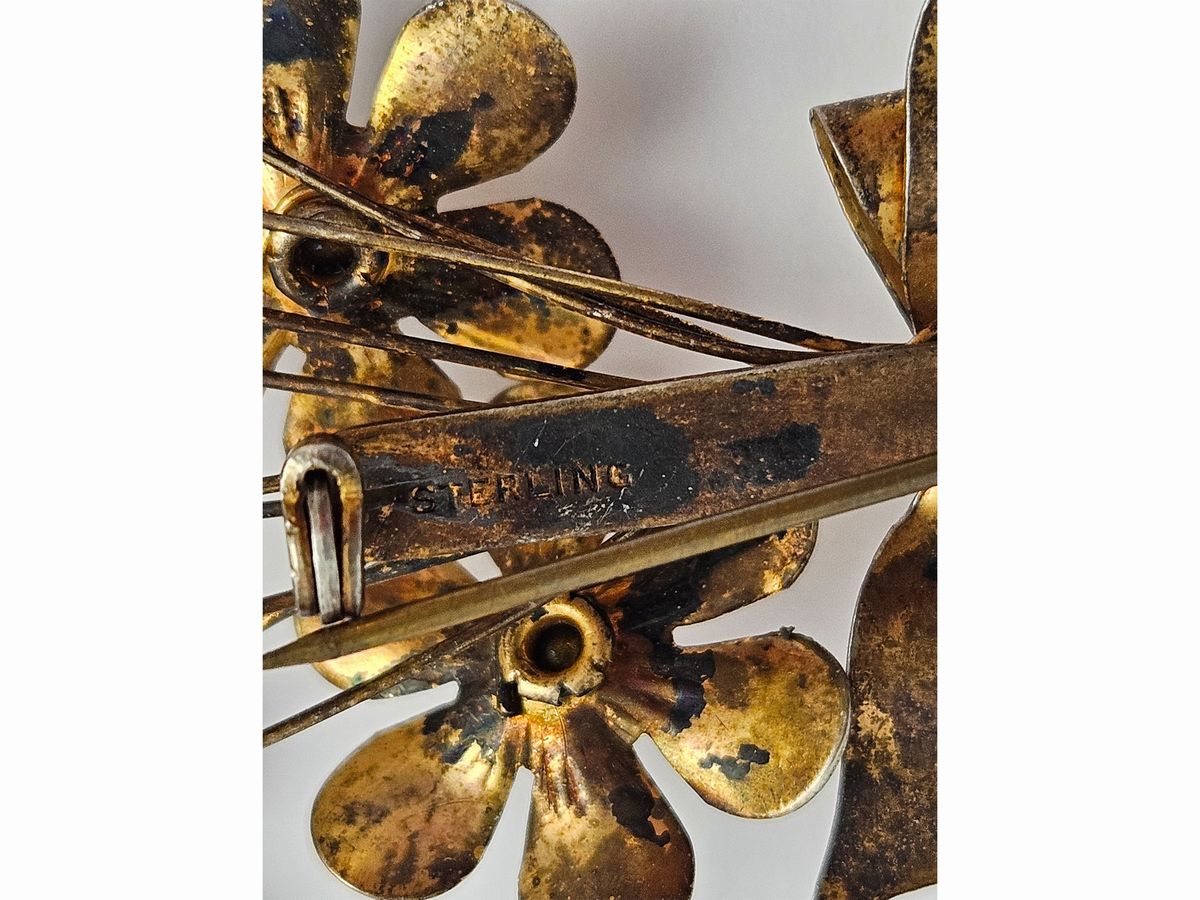 Grande Spilla in Argento Sterling Dorato