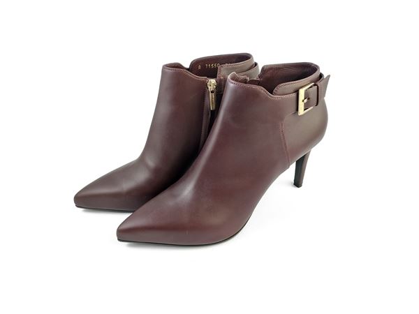 Sergio Rossi, Brown leather ankle boots with heels