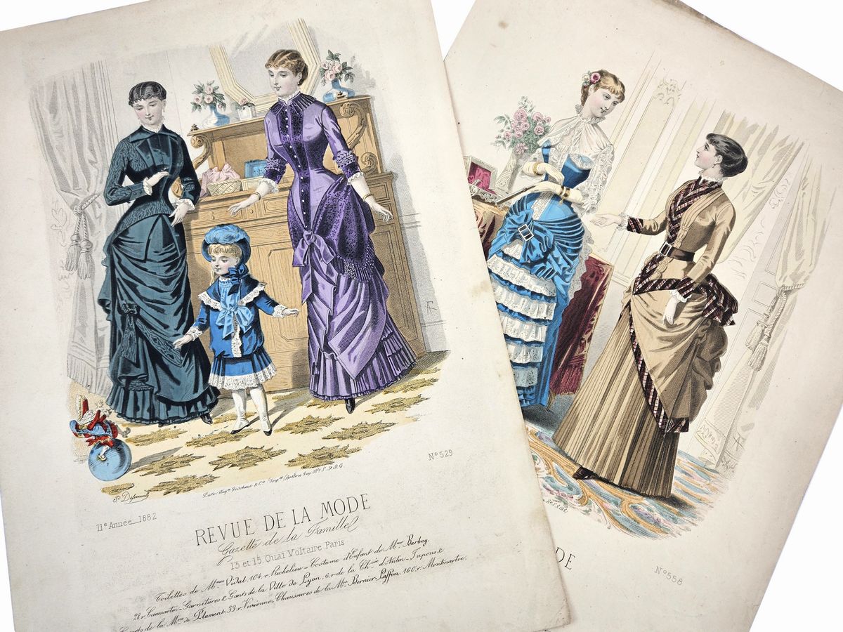 Lotto di Incisioni e Stampe di Moda Ottocentesche
