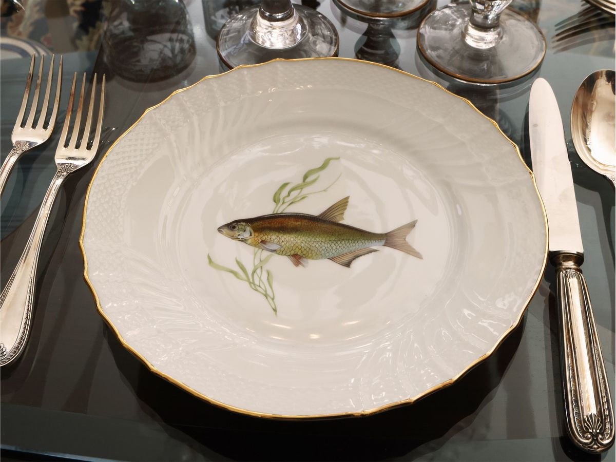 Serie di Dodici Piatti da Pesce in Porcellana, Richard Ginori