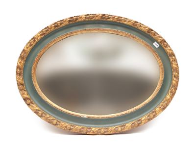 Specchiera con Cornice Intagliata, Laccata e Dorata