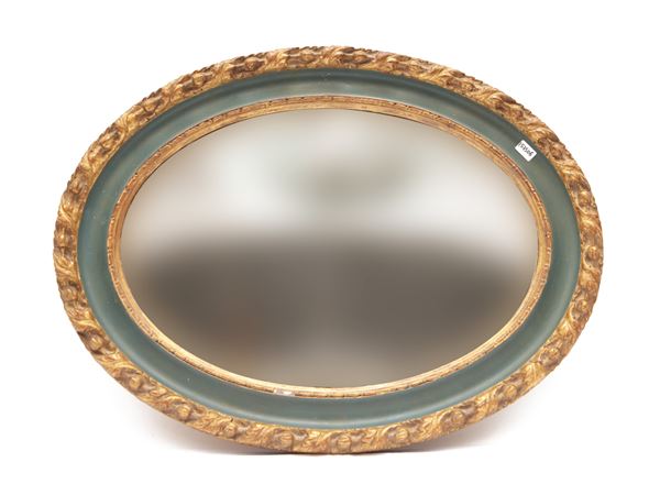 Mirror with carved, lacquered and gilded frame