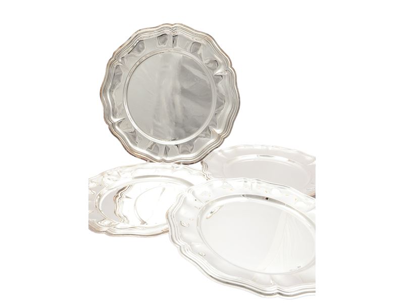 Serie di sei sottopiatti in argento, Scaffei