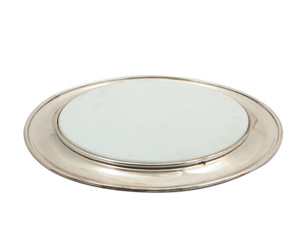 Silver metal cheese tray
