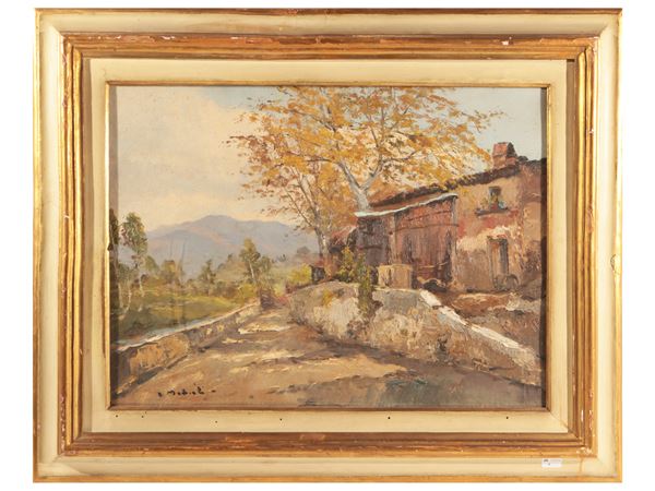 Armeno Mattioli : Country landscape 1950s  - Auction The art of furnishing - Maison Bibelot - Casa d'Aste Firenze - Milano