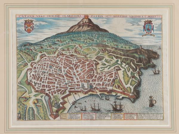 Georg Braun e Frans Hogenberg - Catana Urbs Siciliae Clarissima Patria