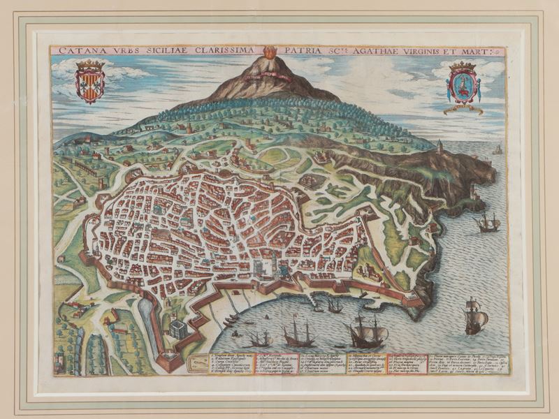 Georg Braun e Frans Hogenberg - Catana Urbs Siciliae Clarissima Patria