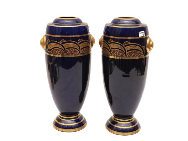 Pair of Art Deco porcelain vases, Maurice Pinon