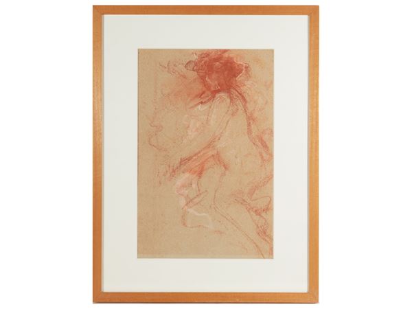 Antonio Mancini : Nudo femminile, 1900 circa  - Asta Arte Moderna e Contemporanea - Maison Bibelot - Casa d'Aste Firenze - Milano