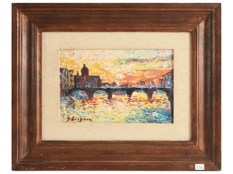 Guido Borgianni - Veduta del Ponte alla Carraia al Tramonto