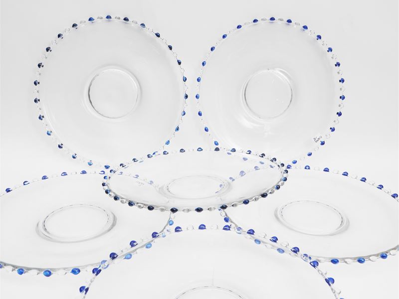 Serie di Sei Sottopiatti in Vetro