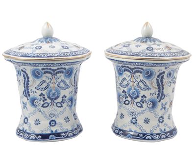 Coppia di Biscottiere in Ceramica Cinese