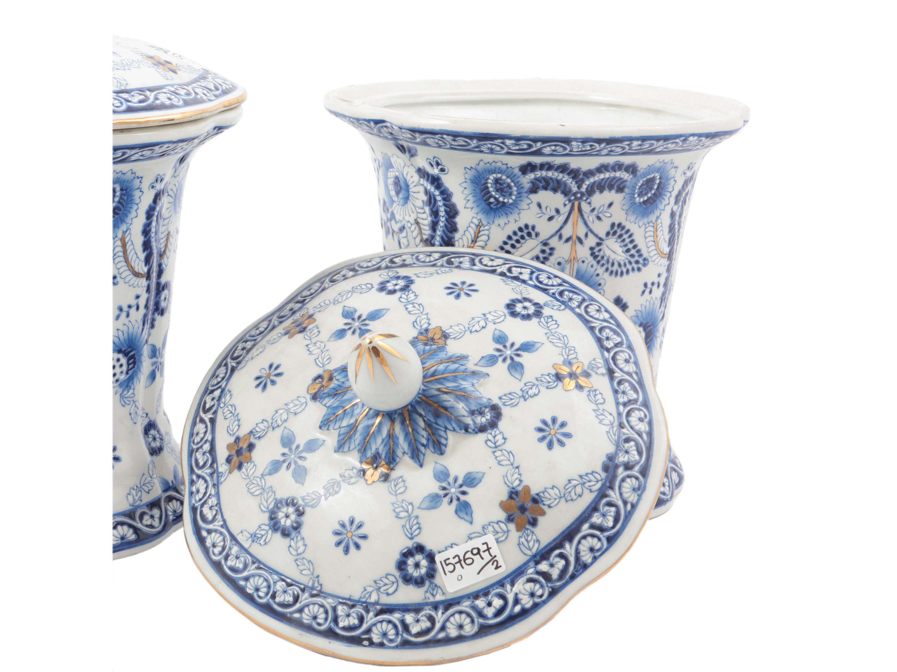 Coppia di Biscottiere in Ceramica Cinese