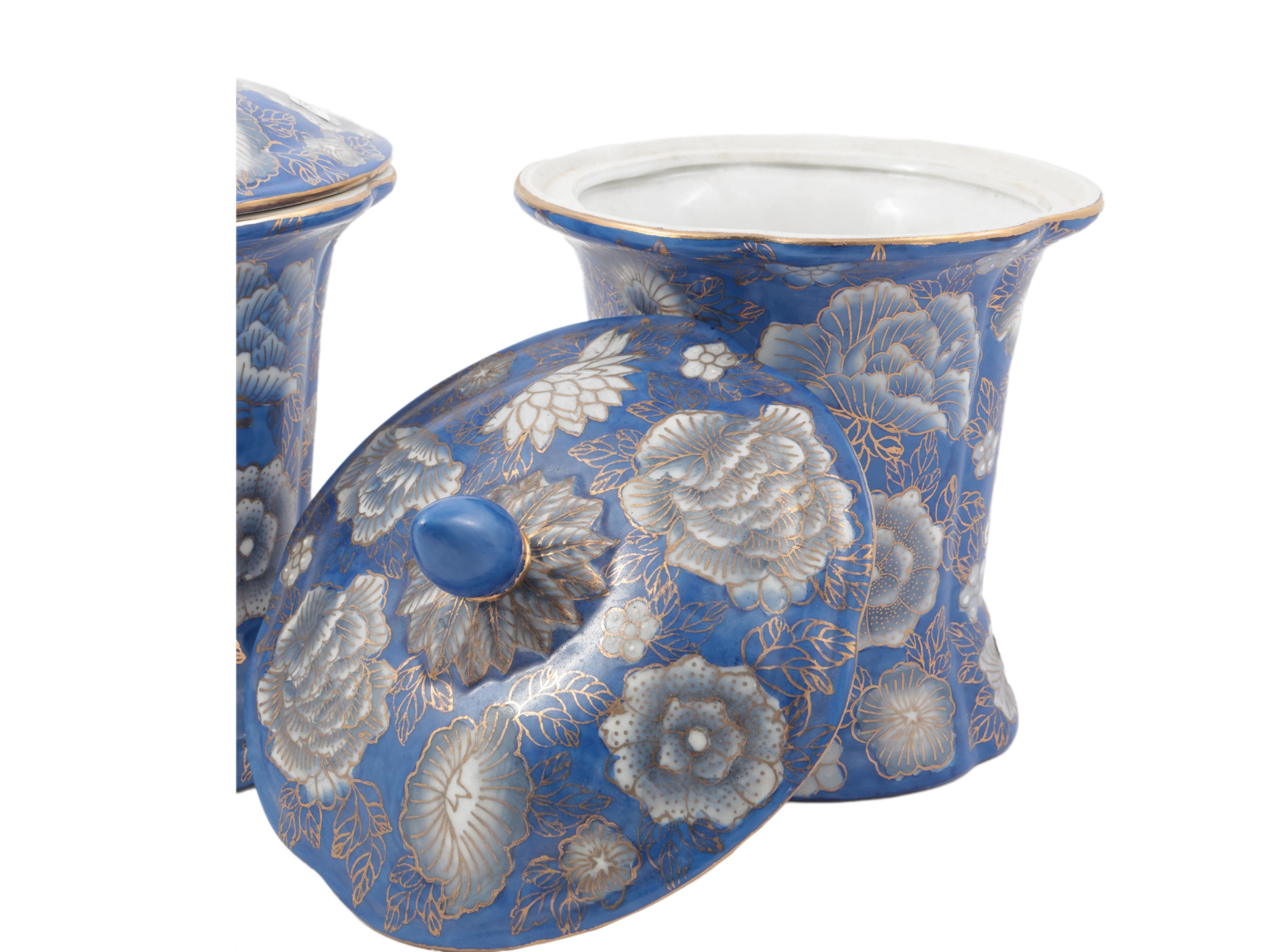 Coppia di Biscottiere in Ceramica Cinese