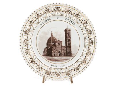 Piatto Commemorativo in Porcellana, Ginori 1887