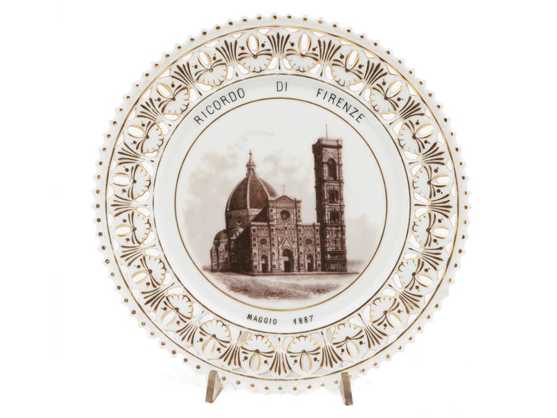 Piatto Commemorativo in Porcellana, Ginori 1887