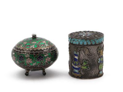 Due Tabacchiere Orientali in Smalti Cloisonné
