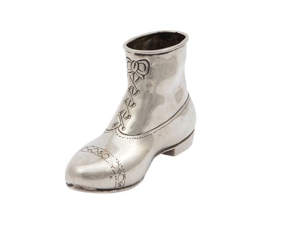 Stivaletto in miniatura in argento, Birmingham 1900
