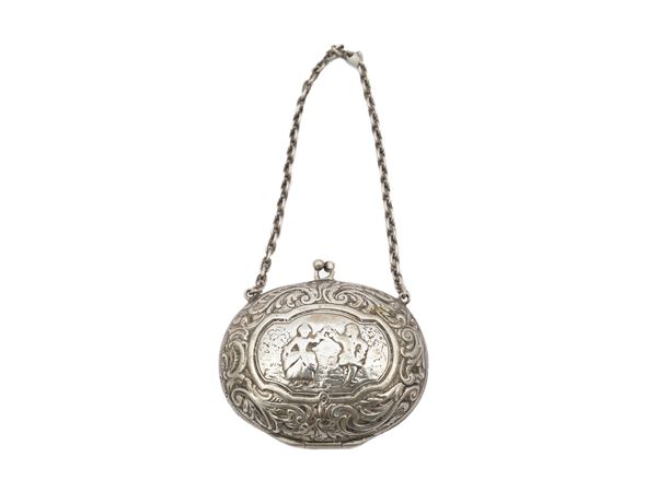 Portamonete da cintura in argento, probabilmente Germania, XIX secolo