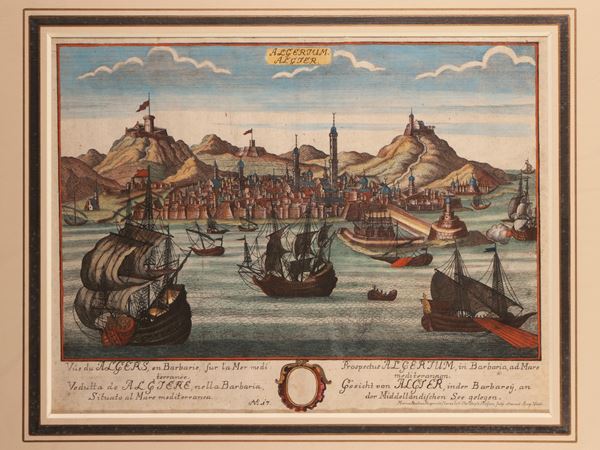 Johann Christoph Haffner - Vue d'Algers, en Barbarie, sur la mer Mediterranée