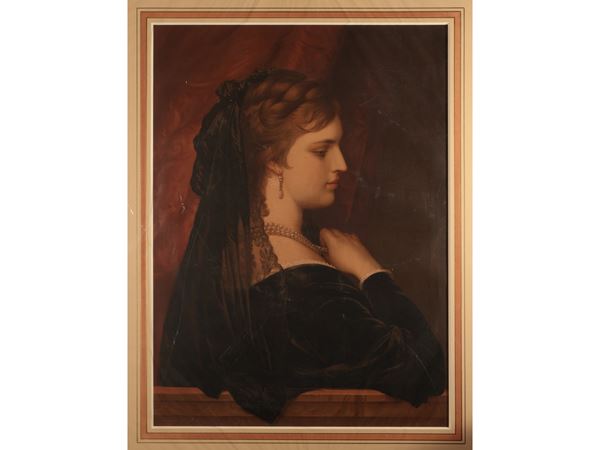 Ritratto di gentildonna  (XIX secolo)  - Asta Una collezione di stampe - parte I - Maison Bibelot - Casa d'Aste Firenze - Milano