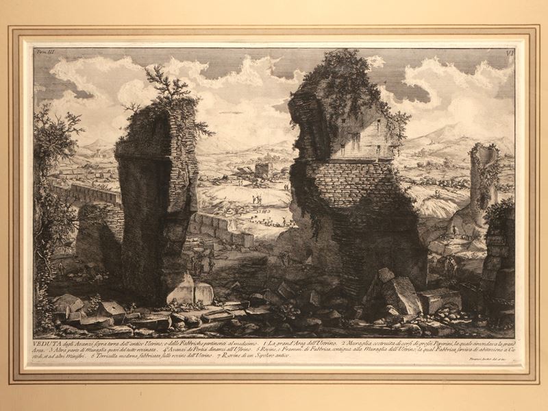 Giovanni Battista Piranesi - Veduta degli Avanzi Sopra Terra Dell'antico Ustrino e delle Fabbrich...