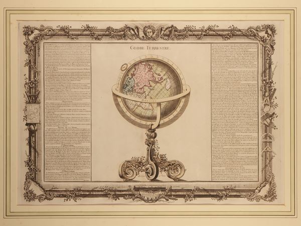 Globe terrestre  (XVIII secolo)  - Asta Una collezione di stampe - parte I - Maison Bibelot - Casa d'Aste Firenze - Milano