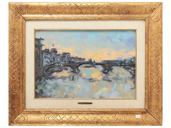Enzo Pregno : Ponte Santa Trinita  - Asta Arte Moderna e Contemporanea - Maison Bibelot - Casa d'Aste Firenze - Milano