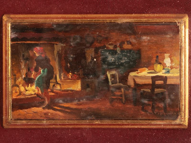 Cafiero Filippelli - Veduta D'interno con Contadina