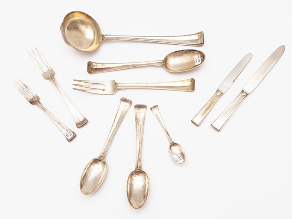 Silver cutlery service, Ricci Alessandria
