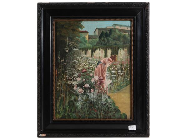 Views of a garden with figures