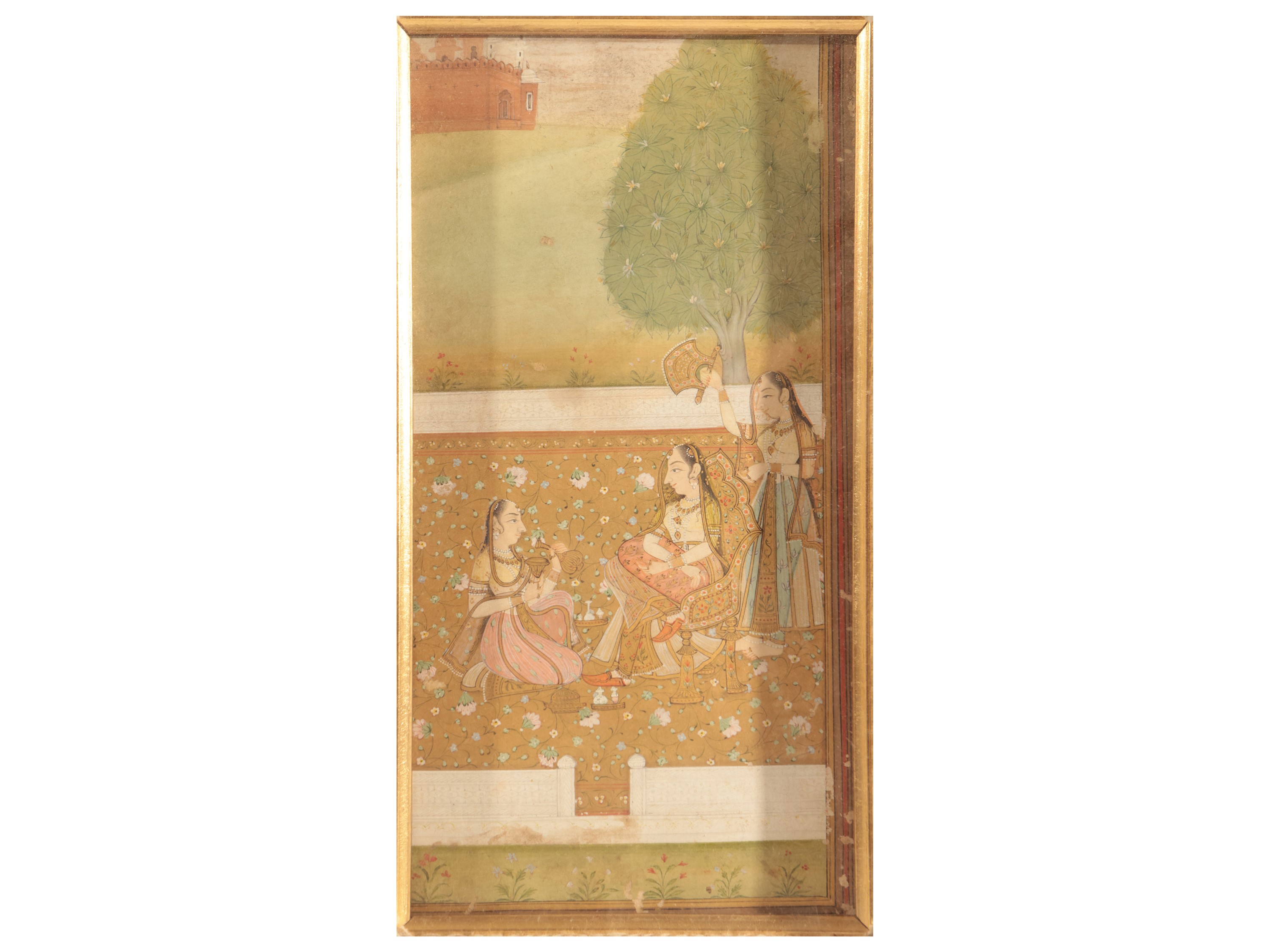 Miniature Indiane della Regione del Rajasthan Raffiguranti Divinità e Scene Cortesi
