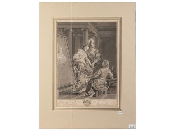 Triomphe de la peinture  (XVIII secolo)  - Asta Una collezione di stampe - parte I - Maison Bibelot - Casa d'Aste Firenze - Milano