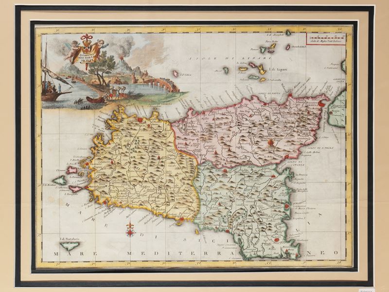 Thomas Salmon - Carta Geogragfica Dell'isola di Sicilia 1762
