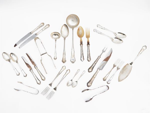 Silver cutlery service, Clementi Bologna
