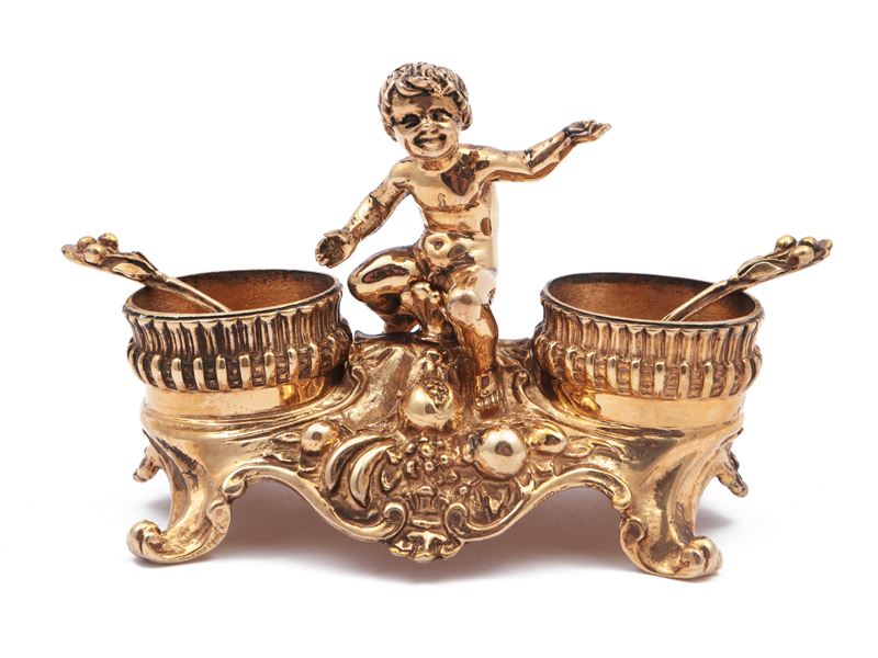 Saliera in argento vermeil