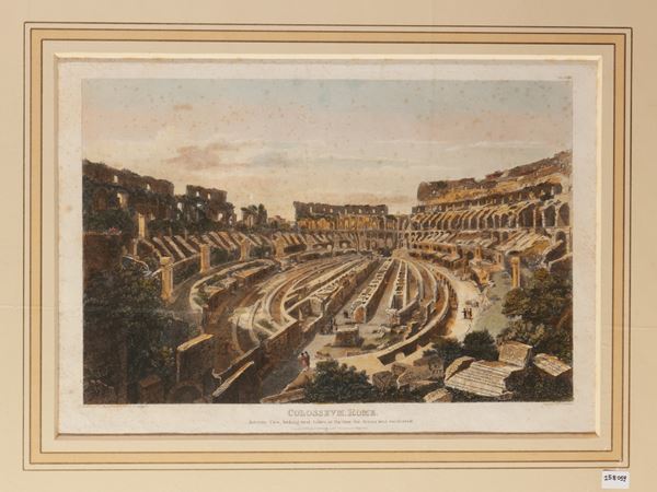 Joseph F. Lambert : Colosseum, Rome: interior view, looking west  - Asta Una collezione di stampe - parte I - Maison Bibelot - Casa d'Aste Firenze - Milano