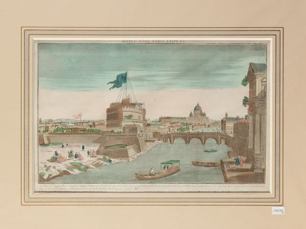 Vue de S.t Pierre à Rome - Le pont Saint Ange à Rome