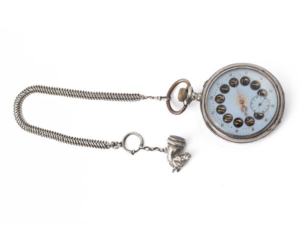 Orologio da tasca da ferroviere in argento, inizio del XX secolo