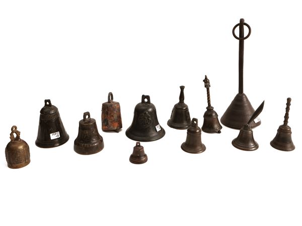 Collection of vintage bells and bells