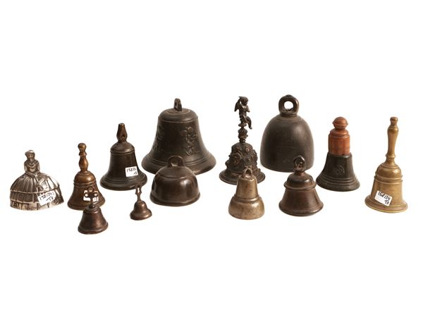Collection of vintage bells and bells